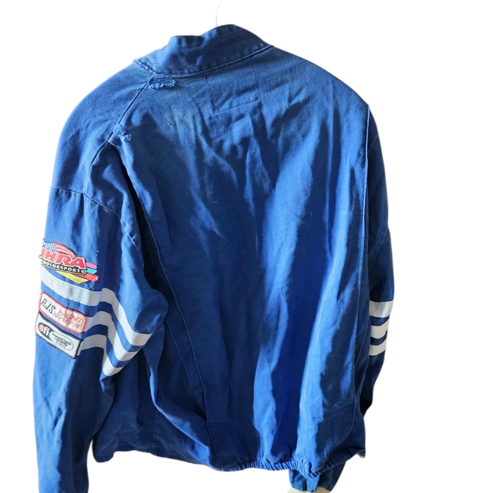 Vintage Racing Jacket with Patches - Blue Large CL0044 - Picture 7 of 9